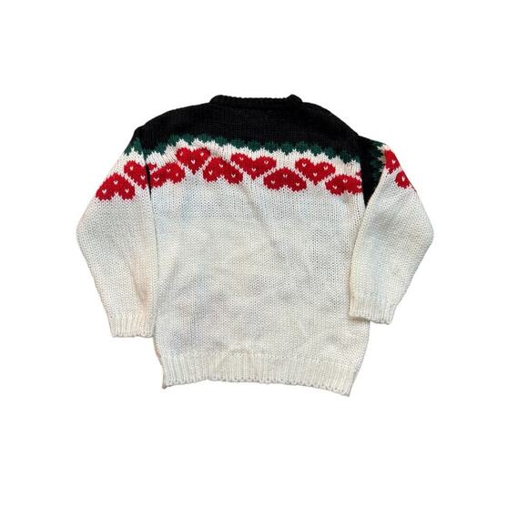 Vintage Partners Mervyns Red Rose Floral Retro Kawaii Heart Sweater Size Small - Picture 8 of 8